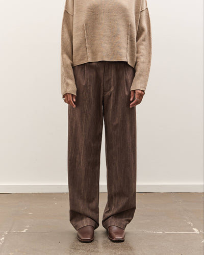 Colbo Single Pleat Pants, Washed Brown Houndstooth