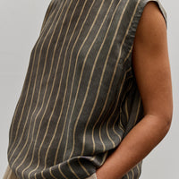 Colbo Vest T, Charcoal & Gold Stripe