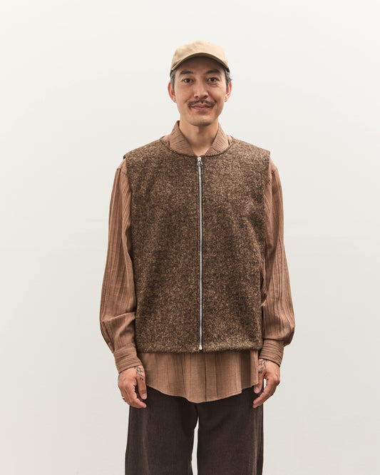 Colbo Zip Vest Unisex, Speckled Brown