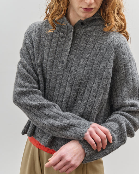 Alpaca Grey Chunky Cardigan Womens HAZEL ALPACA CABLE KNIT