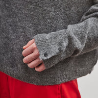 Cordera Baby Alpaca Polo Sweater, Grey
