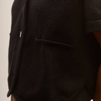 Cordera Boxy Cotton Waistcoat, Black