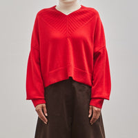 Cordera Cashmere Ribbed Neck Sweater, Red