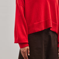 Cordera Cashmere Ribbed Neck Sweater, Red