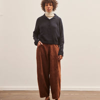 Cordera Corduroy Baggy Pants, Pardo