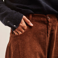 Cordera Corduroy Baggy Pants, Pardo