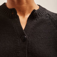 Cordera Cotton Buttoned Top, Black