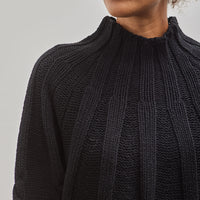Cordera Cotton Cable Sweater, Black