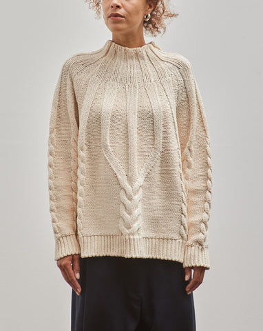 Cordera Cotton Cable Sweater, Natural