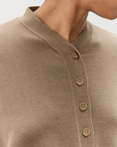 Cordera Cotton Cashmere Cardigan, Taupe
