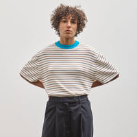 Cordera Cotton Striped T-Shirt, Ceruleo