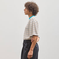 Cordera Cotton Striped T-Shirt, Ceruleo