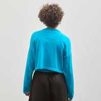 Cordera Cotton Cropped Cardigan, Ceruleo