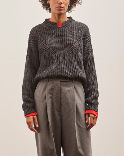 Cordera Cotton Cropped Sweater, Anthracite