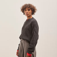 Cordera Cotton Cropped Sweater, Anthracite