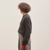 Cordera Cotton Cropped Sweater, Anthracite