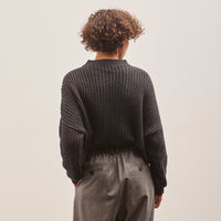 Cordera Cotton Cropped Sweater, Anthracite