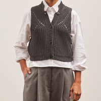 Cordera Cotton Cropped Waistcoat, Anthracite