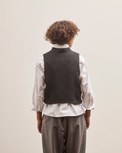 Cordera Cotton Cropped Waistcoat, Anthracite