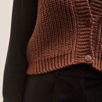 Cordera Cotton Cropped Waistcoat, Madera