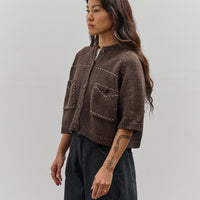 Cordera Cotton Stitched Top, Brown