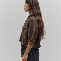 Cordera Cotton Stitched Top, Brown