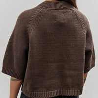 Cordera Cotton Stitched Top, Brown