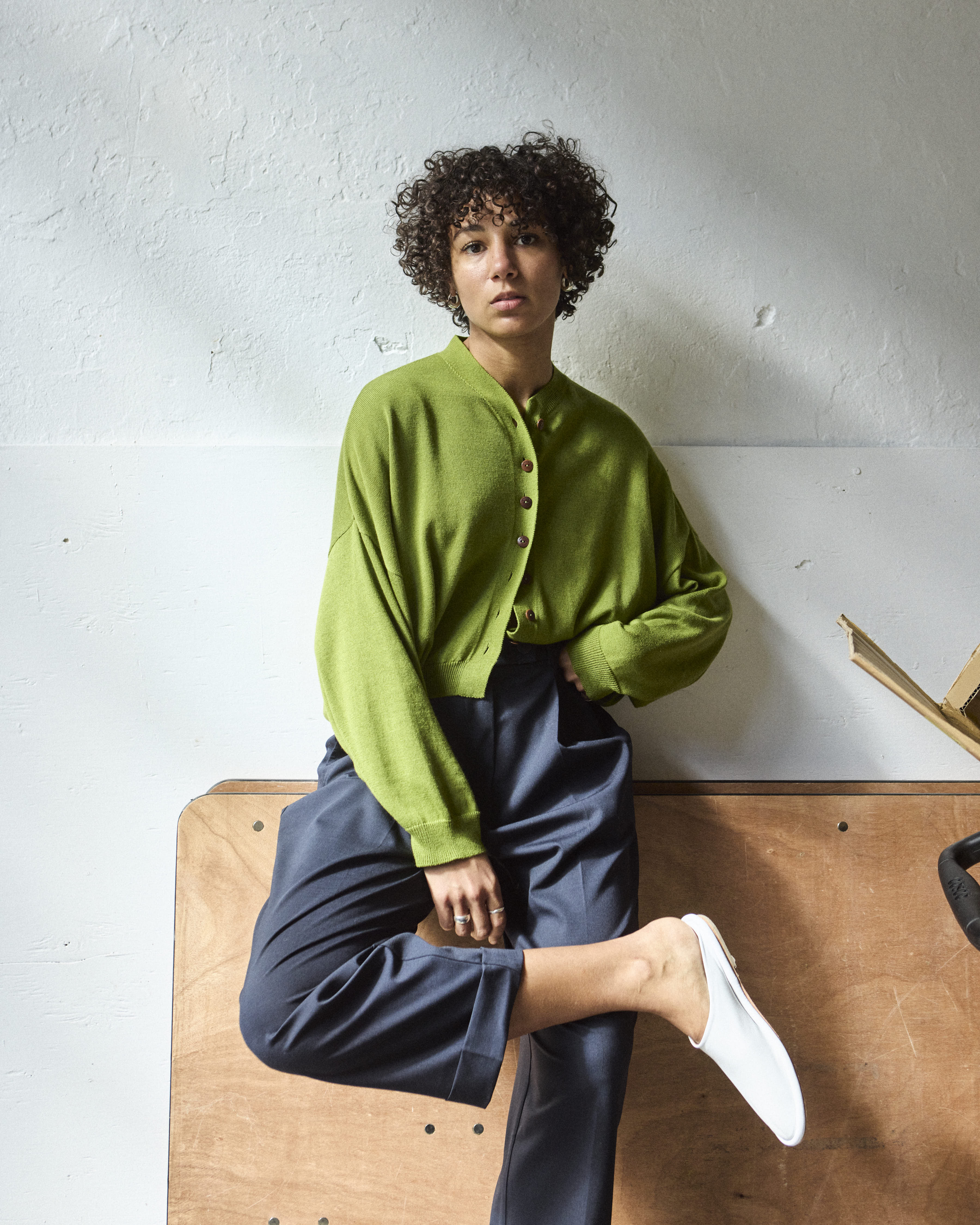 Cordera Cotton & Cashmere Cardigan, Woodbine – Glasswing