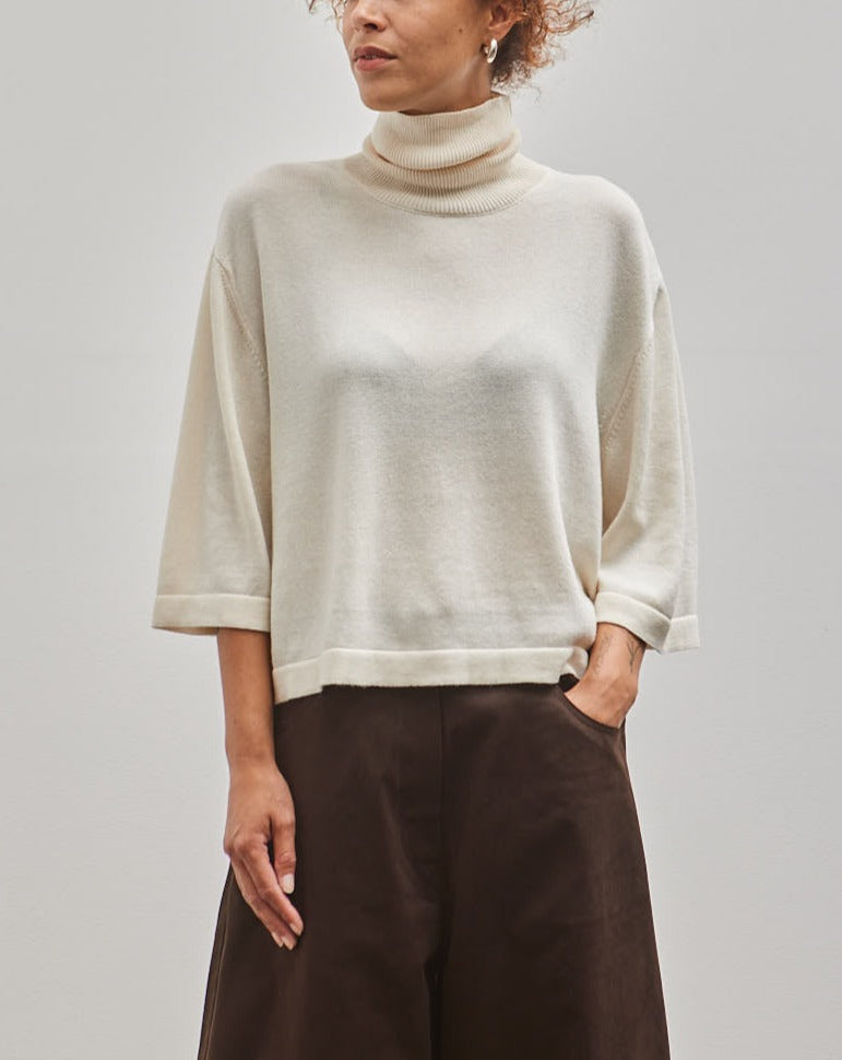 Cordera Cotton & Cashmere Turtleneck Sweater, Natural | Glasswing