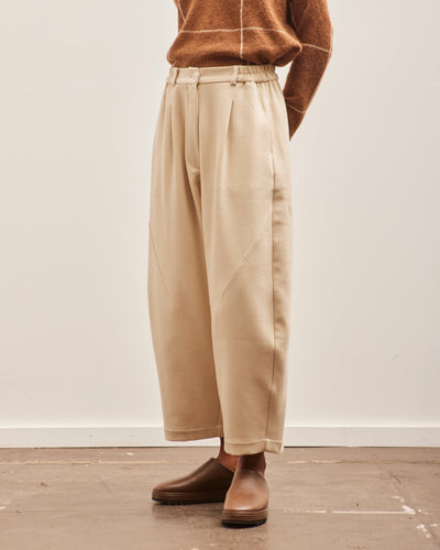 Cordera Cotton & Wool Baggy Pants, Alabaster