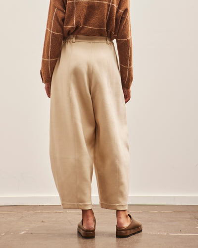 Cordera Cotton & Wool Baggy Pants, Alabaster