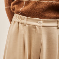 Cordera Cotton & Wool Baggy Pants, Alabaster