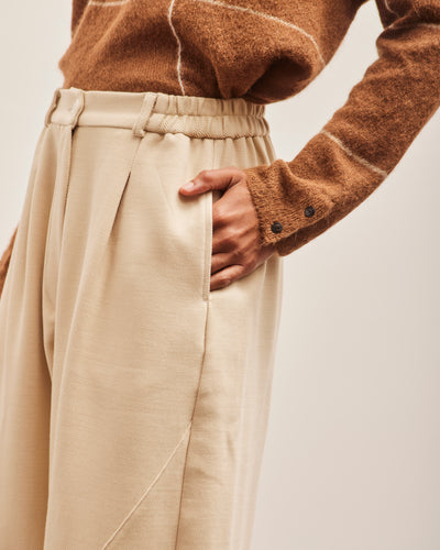 Cordera Cotton & Wool Baggy Pants, Alabaster