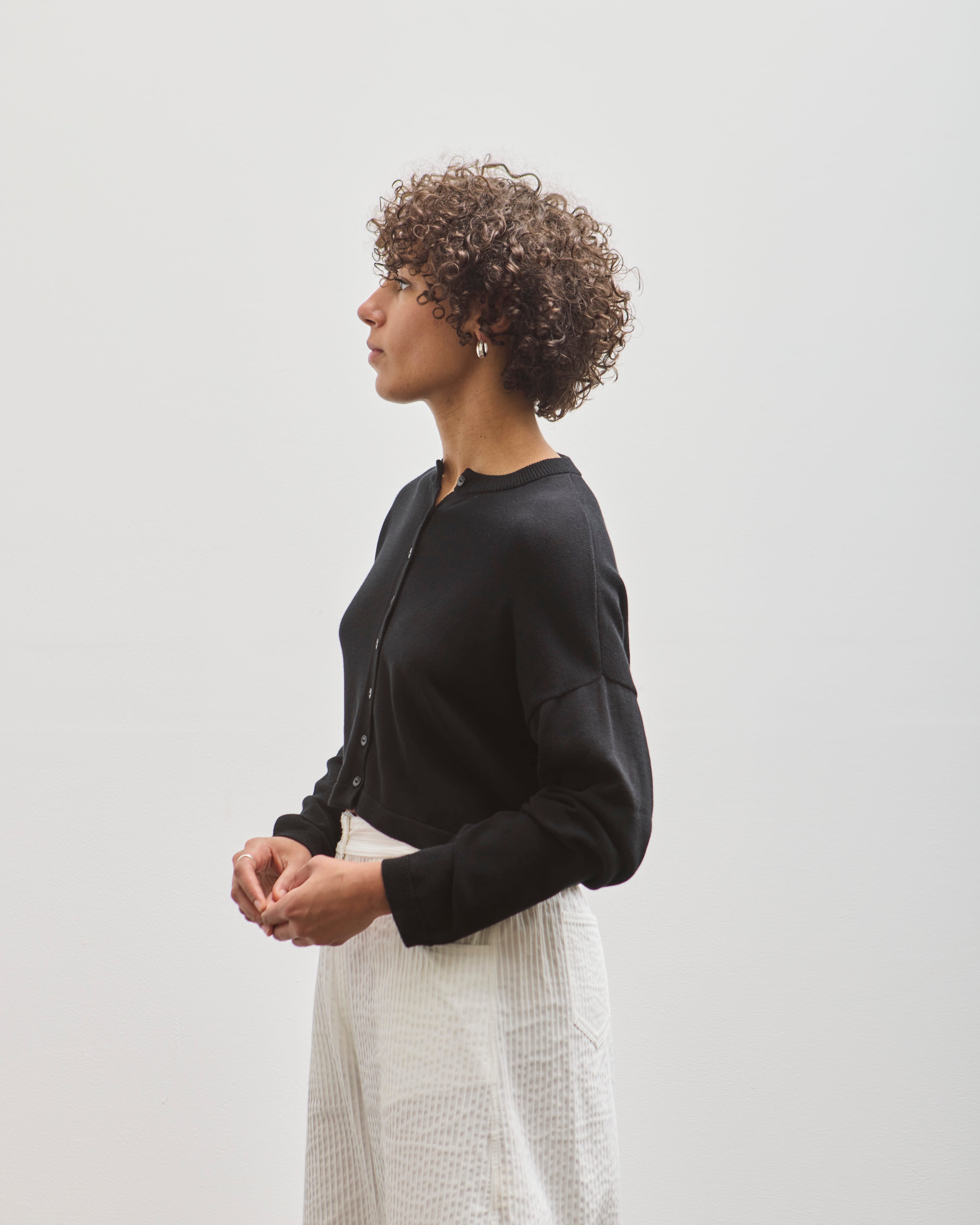 Cordera Cropped Cardigan, Black – Glasswing