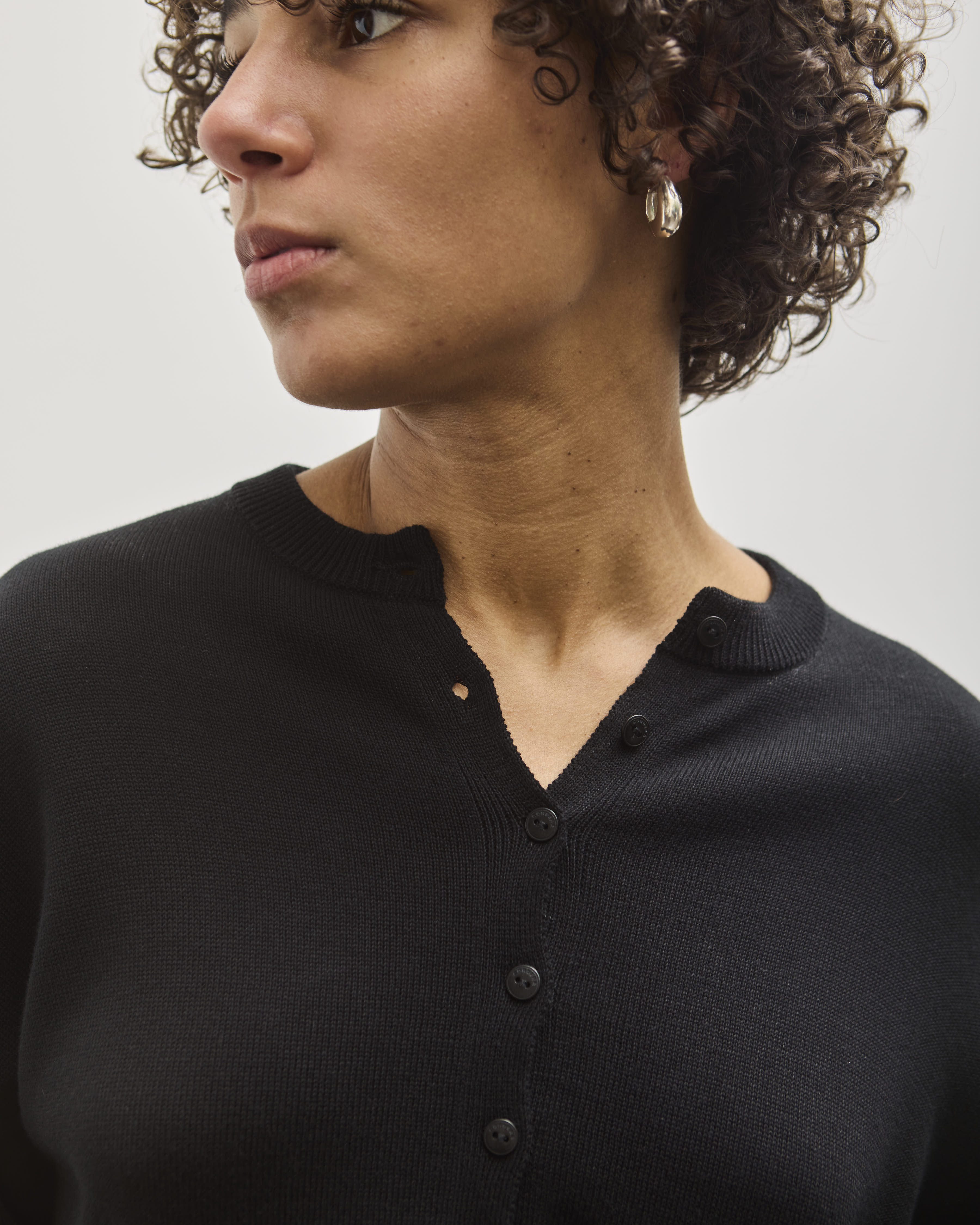 ハーリップトゥ ブラック クロップドカーディガンM フリルヘムクロップドシアーカーディガン (ベアトップセット)/Frill