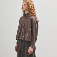 Cordera Embroidery Shirt, Chocolate
