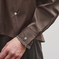 Cordera Embroidery Shirt, Chocolate