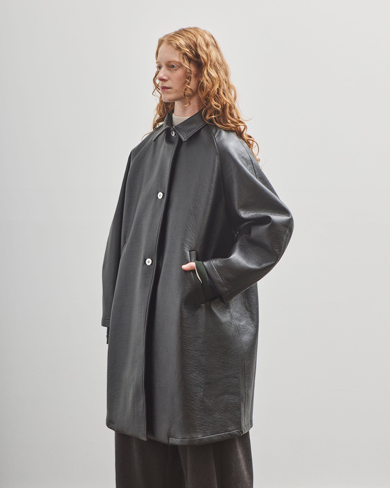 Cordera Faux Leather Coat, Black – Glasswing