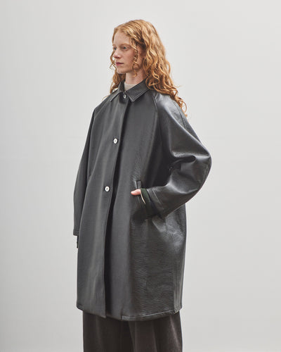 Cordera Faux Leather Coat, Black