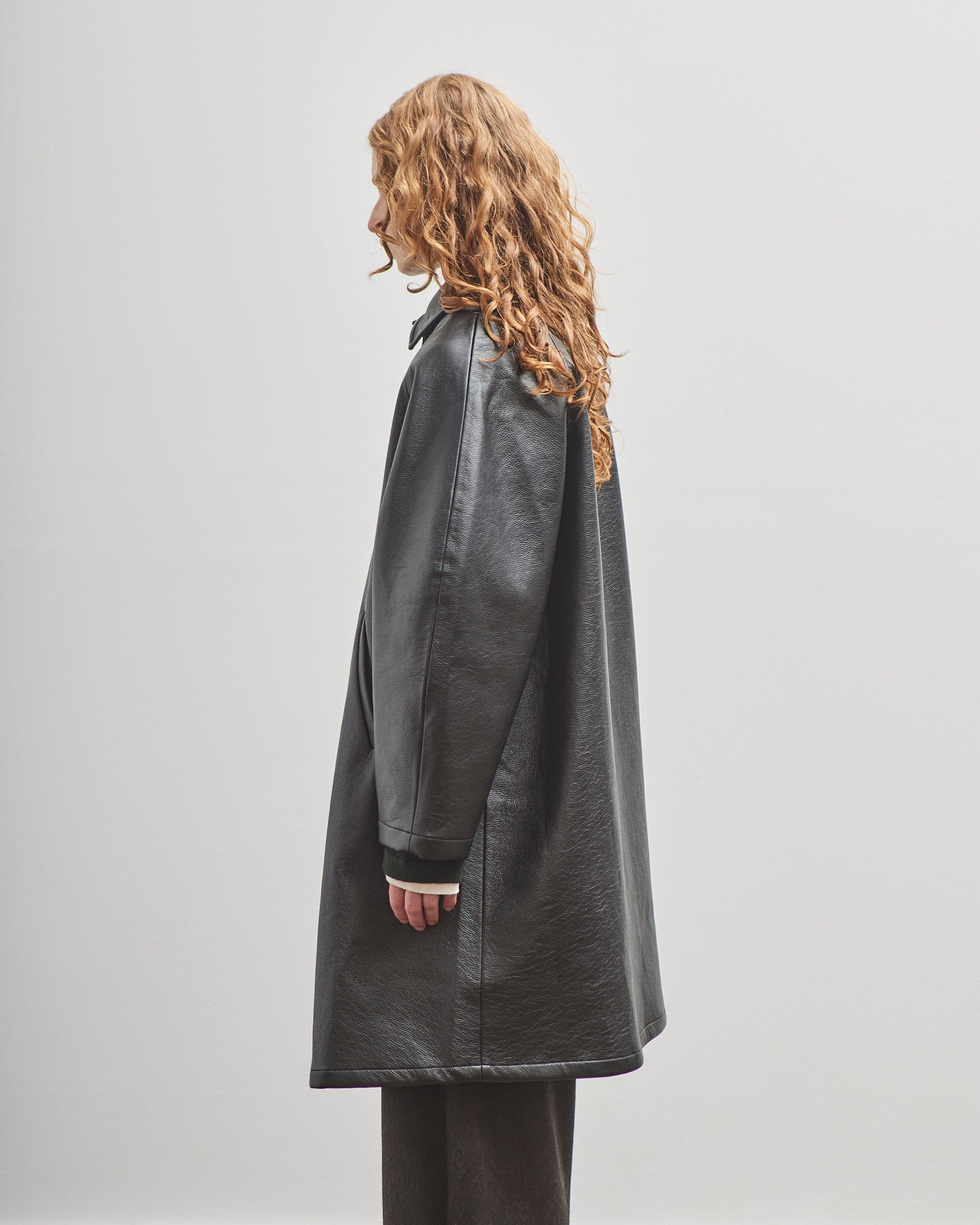 ベースレンジ　coat Cordera Faux Leather Coat, Black – Glasswing
