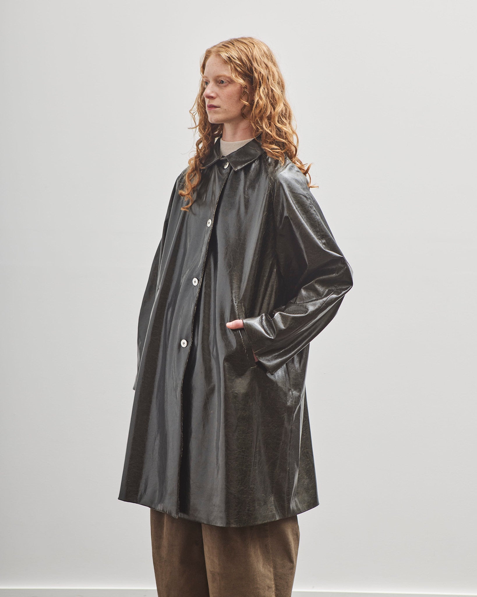 Cordera Faux Scratched Leather Coat, Black – Glasswing
