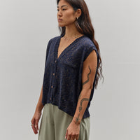 Cordera Flecked Cotton Waistcoat, Navy
