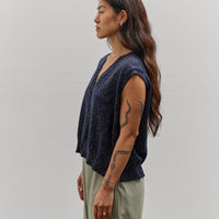 Cordera Flecked Cotton Waistcoat, Navy