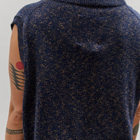 Cordera Flecked Cotton Waistcoat, Navy