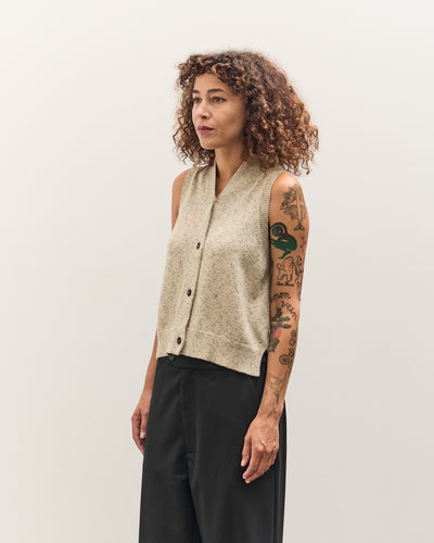 Cordera Flecked Cotton Vest, Natural