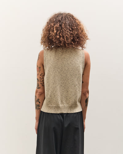 Cordera Flecked Cotton Vest, Natural