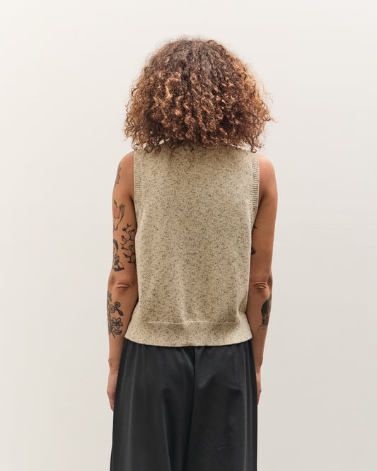 Cordera Flecked Cotton Vest, Natural