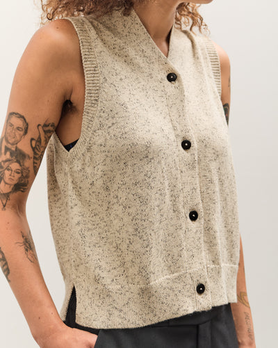 Cordera Flecked Cotton Vest, Natural