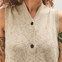 Cordera Flecked Cotton Vest, Natural