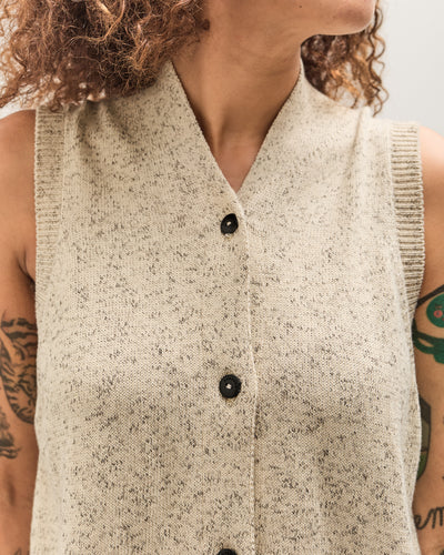 Cordera Flecked Cotton Vest, Natural